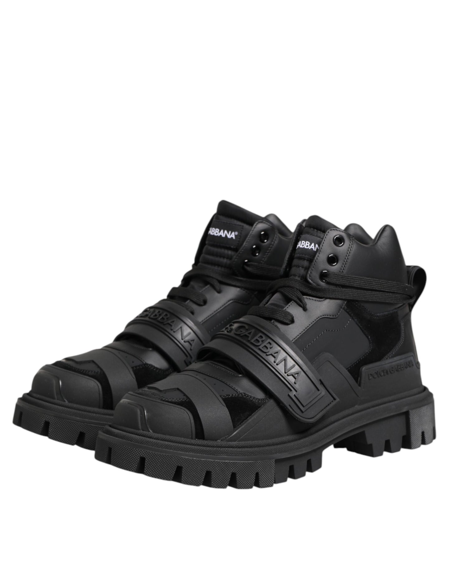 Dolce & Gabbana Schwarze Trekking-Sneakers aus Leder