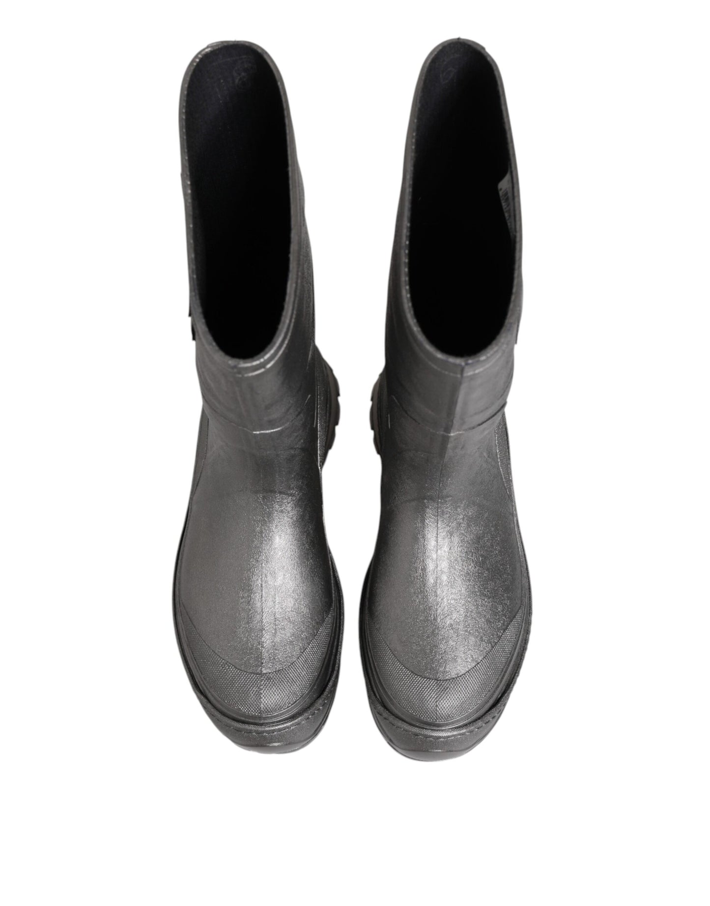Dolce & Gabbana Metallic Silber Pull On Regenstiefel Schuhe