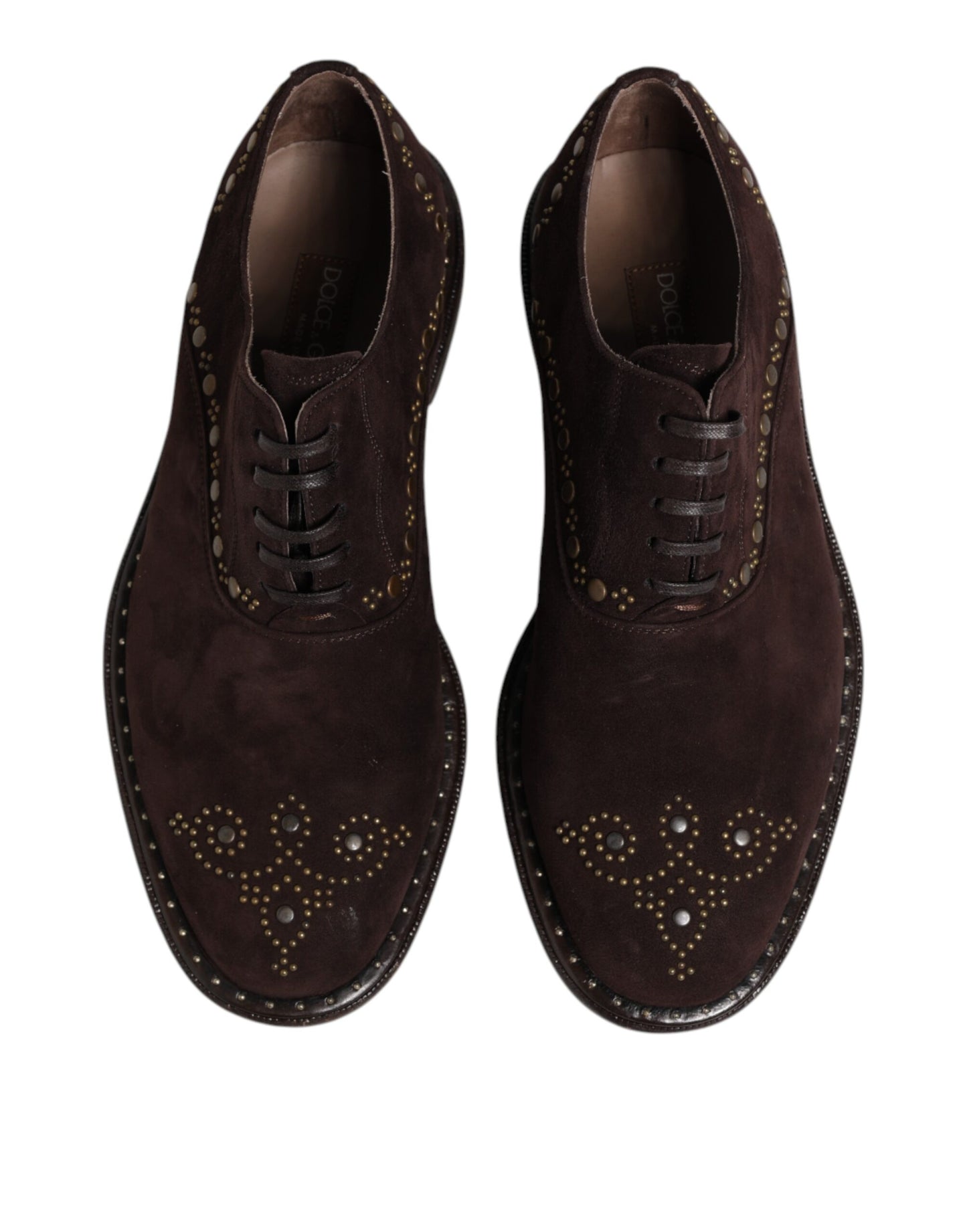 Dolce & Gabbana – Oxford-Schuhe mit Schnürung aus braunem Samt