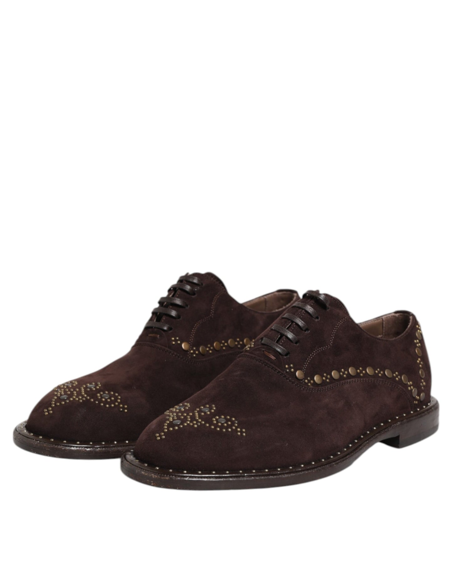 Dolce & Gabbana – Oxford-Schuhe mit Schnürung aus braunem Samt