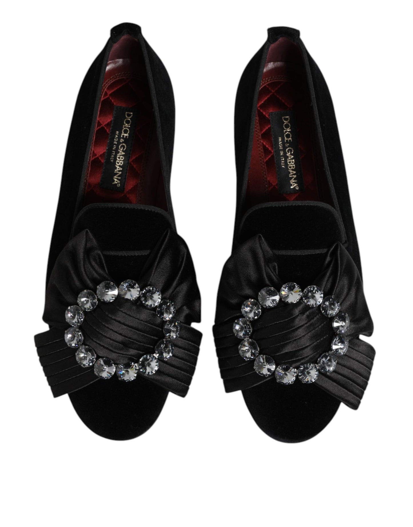 Dolce & Gabbana – Schwarze VATICANO-Slipper mit Kristallband