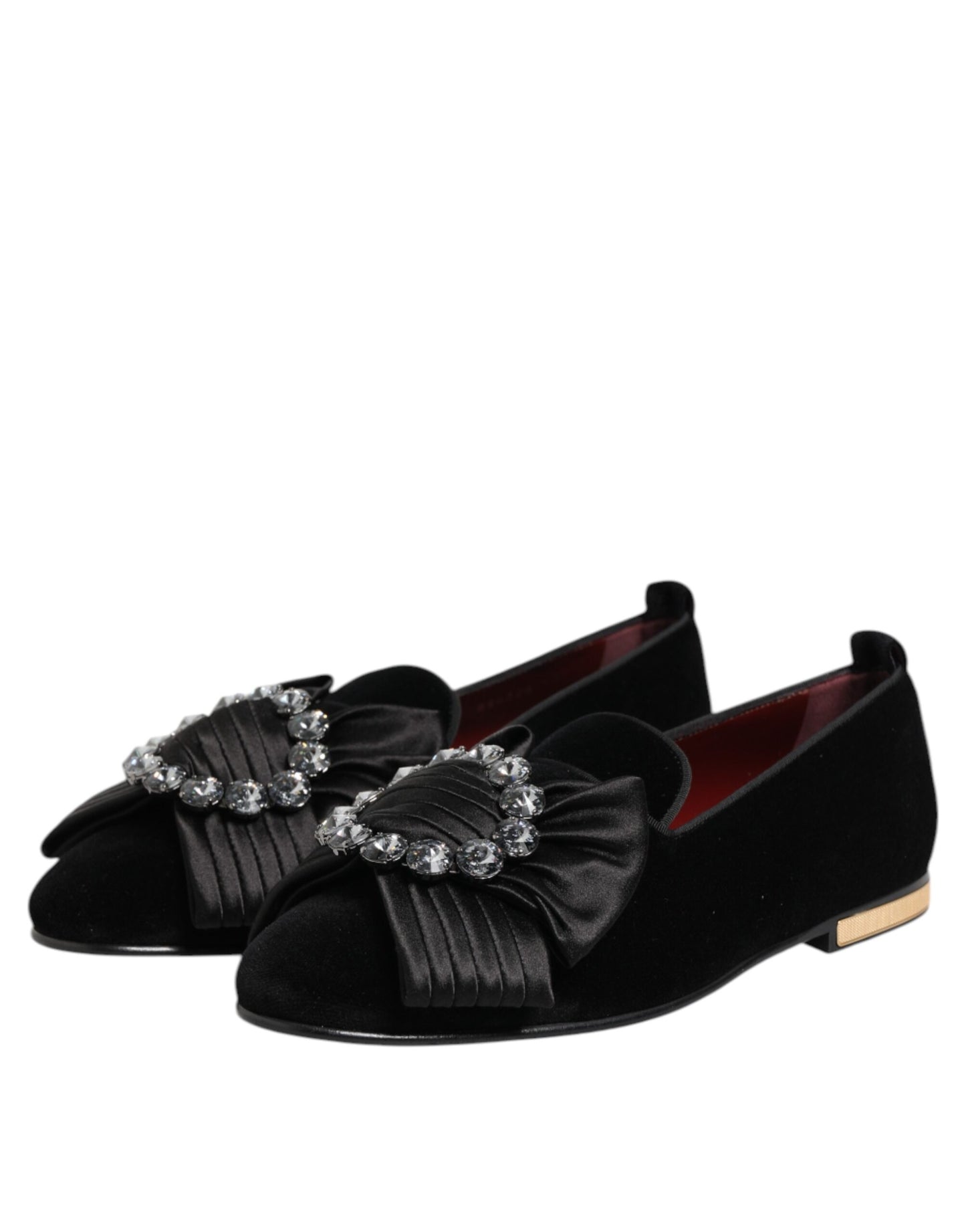 Dolce & Gabbana – Schwarze VATICANO-Slipper mit Kristallband