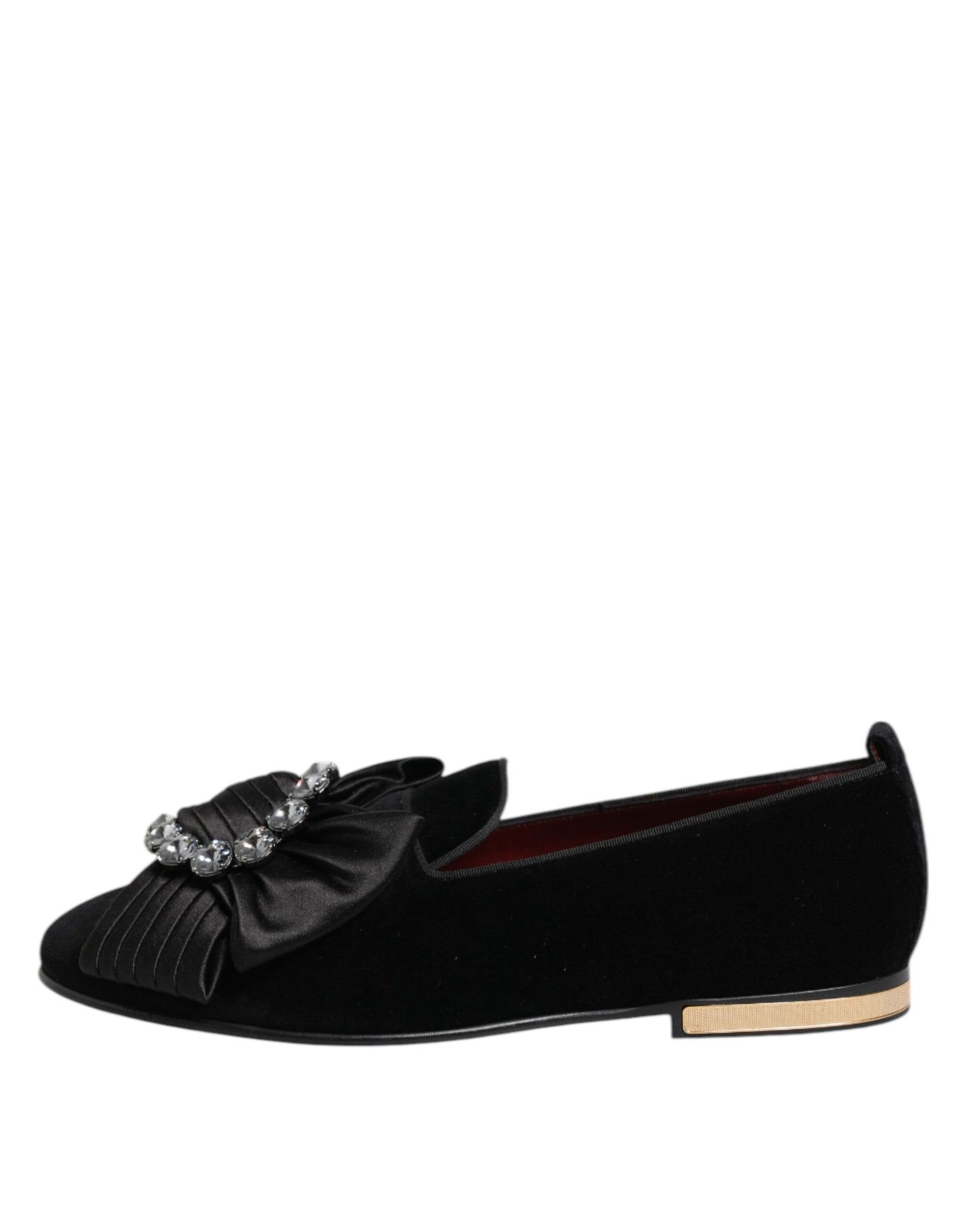 Dolce & Gabbana – Schwarze VATICANO-Slipper mit Kristallband