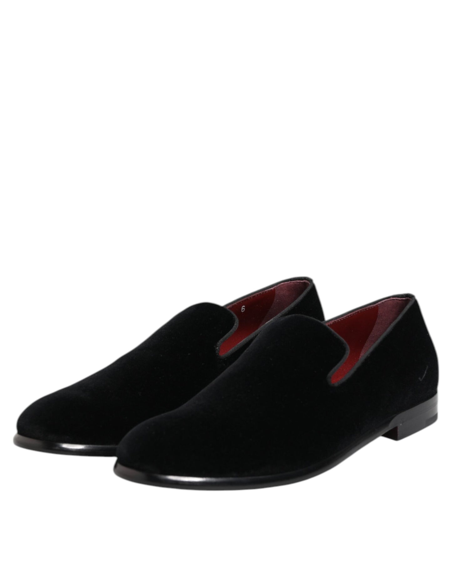 Dolce & Gabbana – Schwarze Loafer aus Samt für formelle Herren