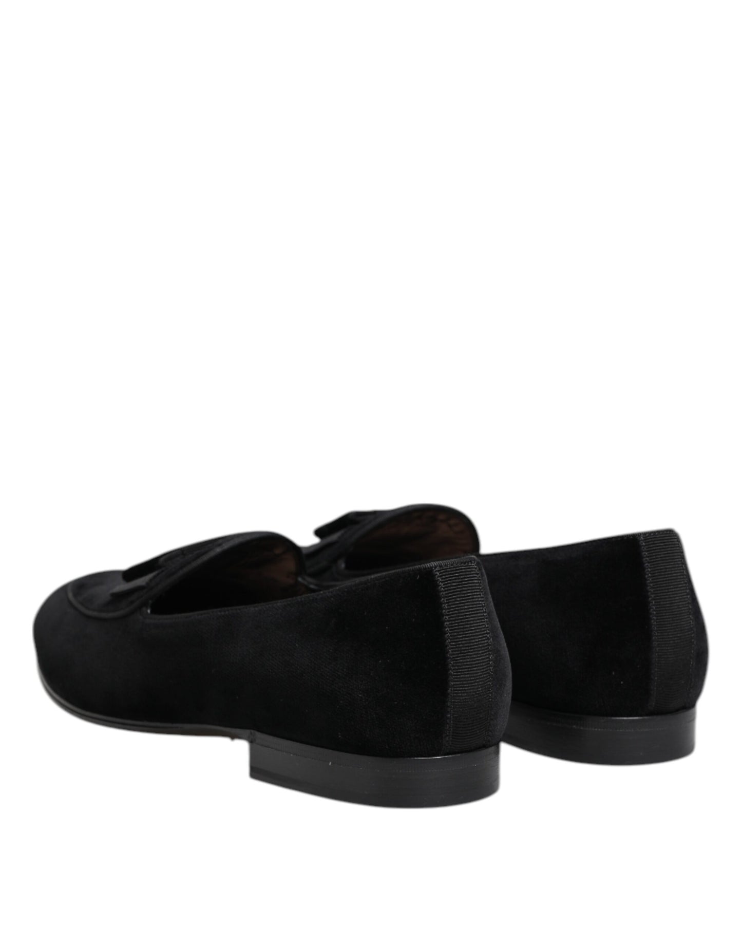 Dolce & Gabbana – Schwarze Loafer aus Samt für formelle Herren