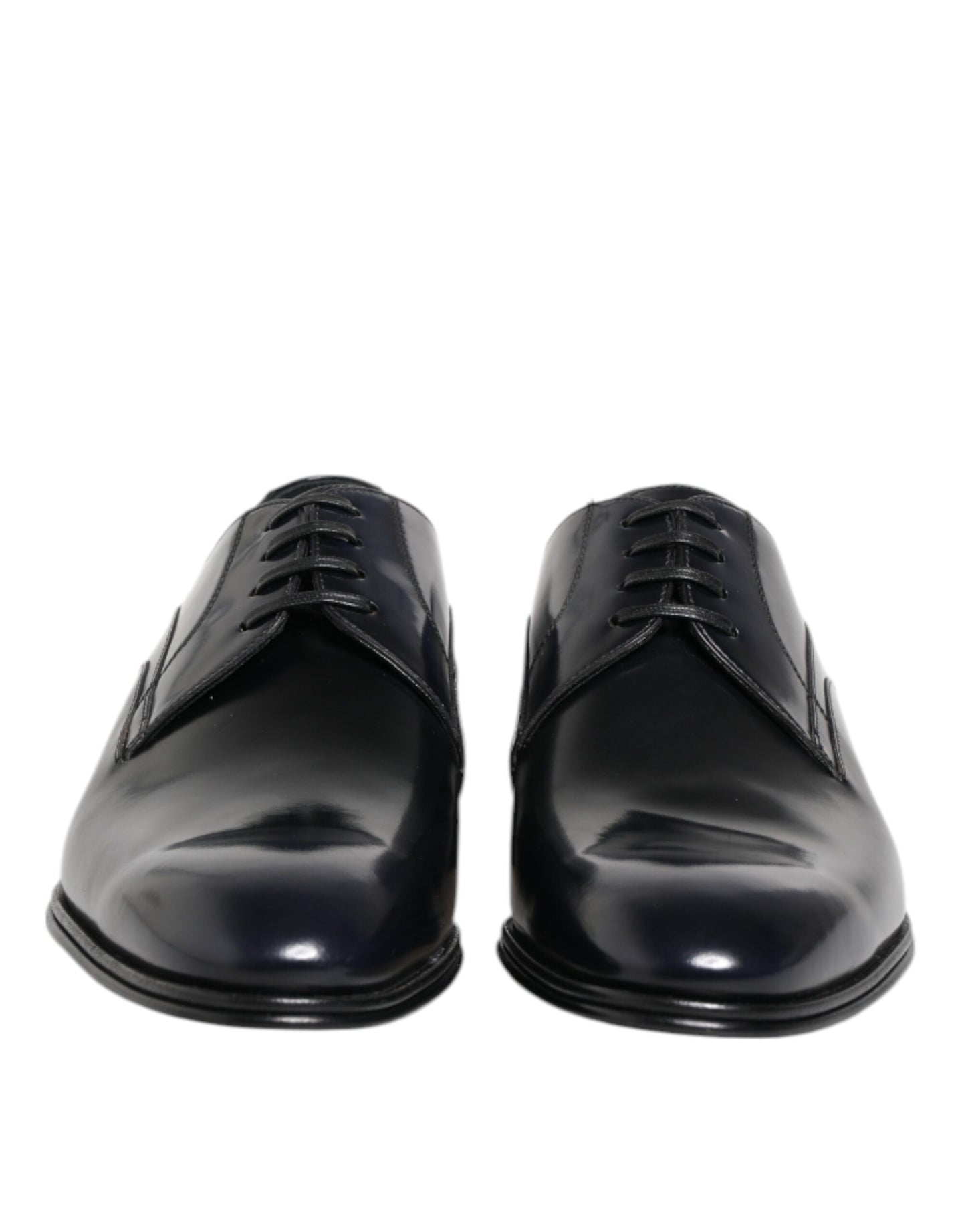 Dolce & Gabbana – Marineblaue Derby-Schuhe aus Leder mit Schnürung