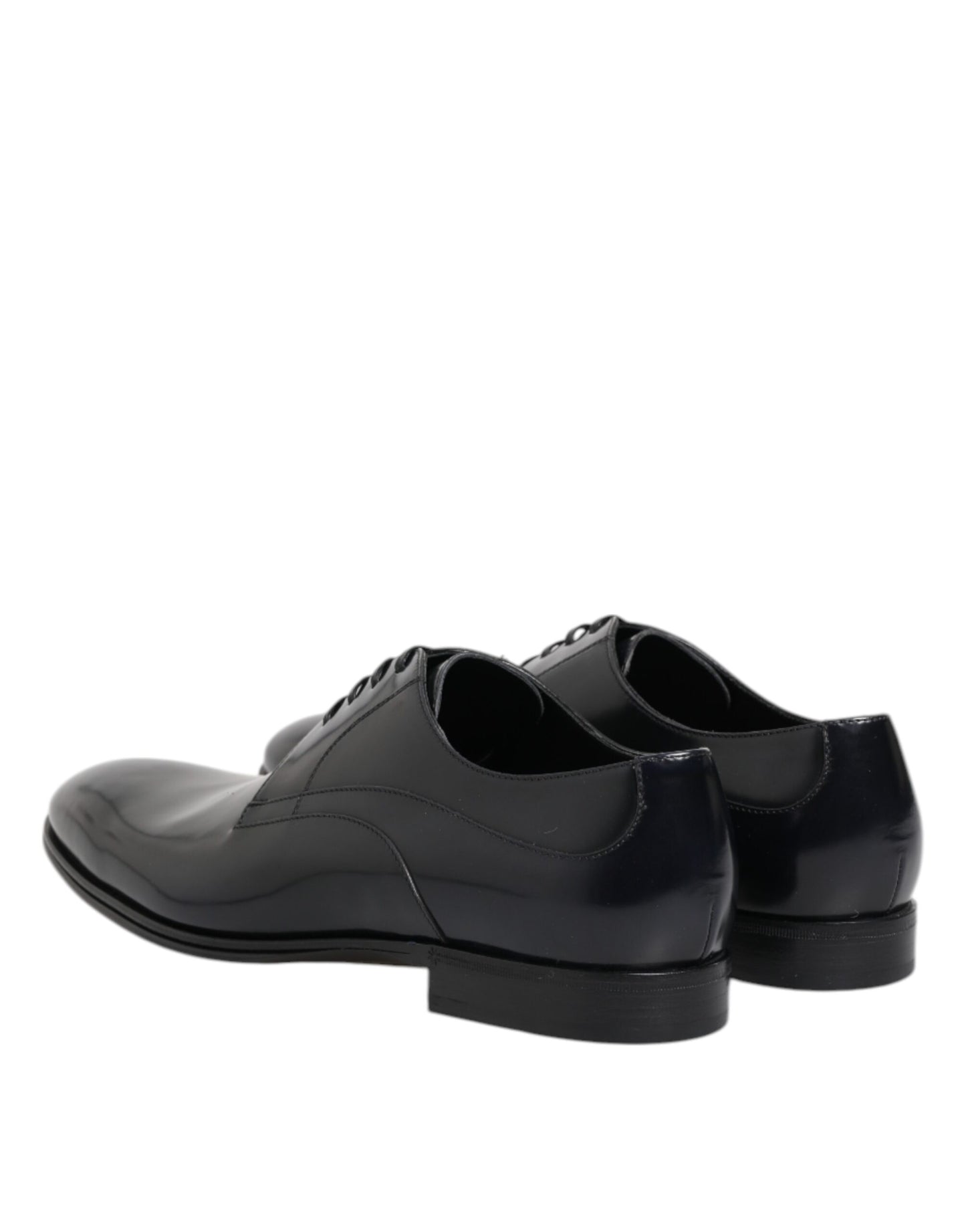 Dolce & Gabbana – Marineblaue Derby-Schuhe aus Leder mit Schnürung