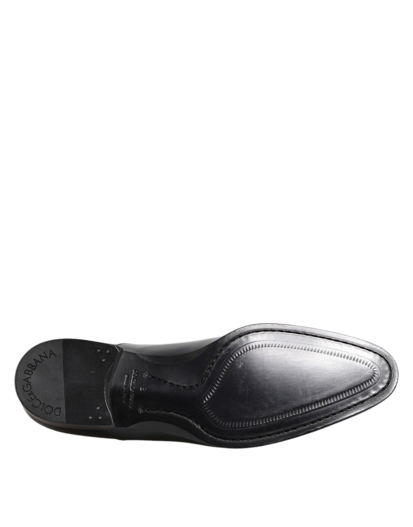 Dolce & Gabbana – Marineblaue Derby-Schuhe aus Leder mit Schnürung