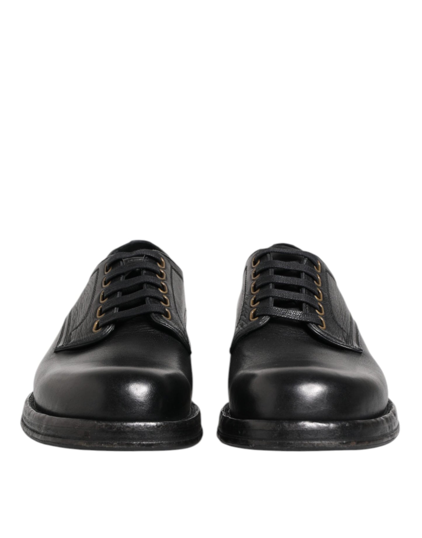 Dolce & Gabbana – Schwarze Derby-Schuhe aus Leder mit Schnürung
