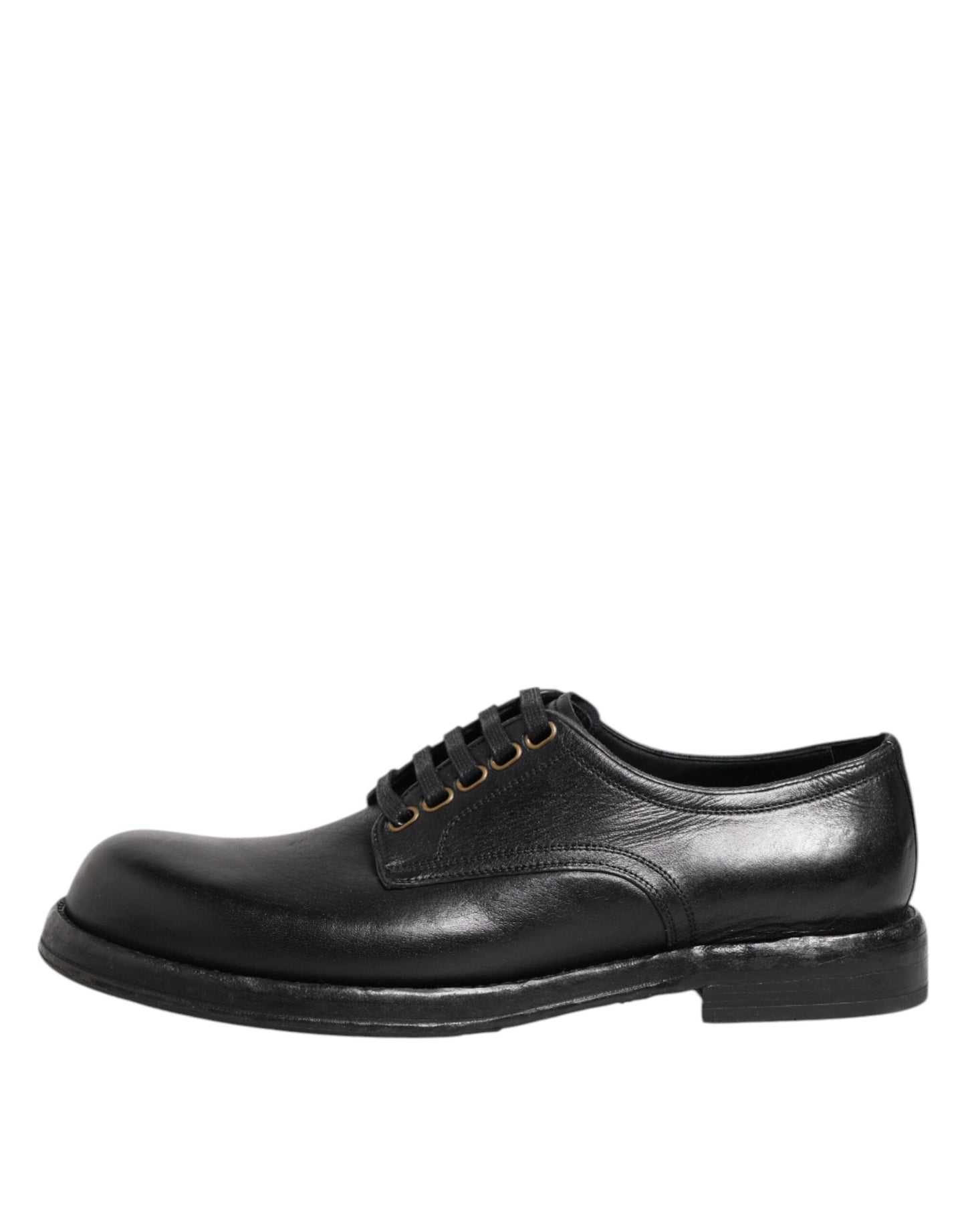 Dolce & Gabbana – Schwarze Derby-Schuhe aus Leder mit Schnürung