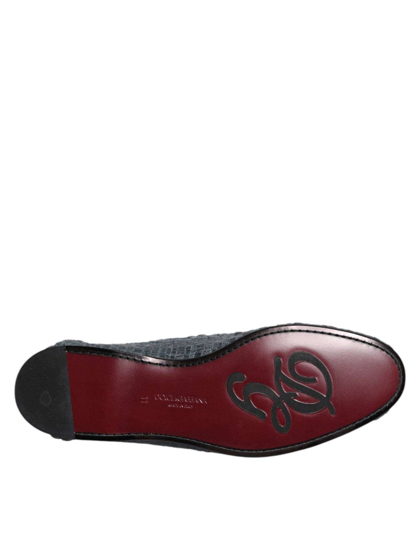 Dolce & Gabbana – Blaue Slipper-Schuhe aus gewebtem Bast