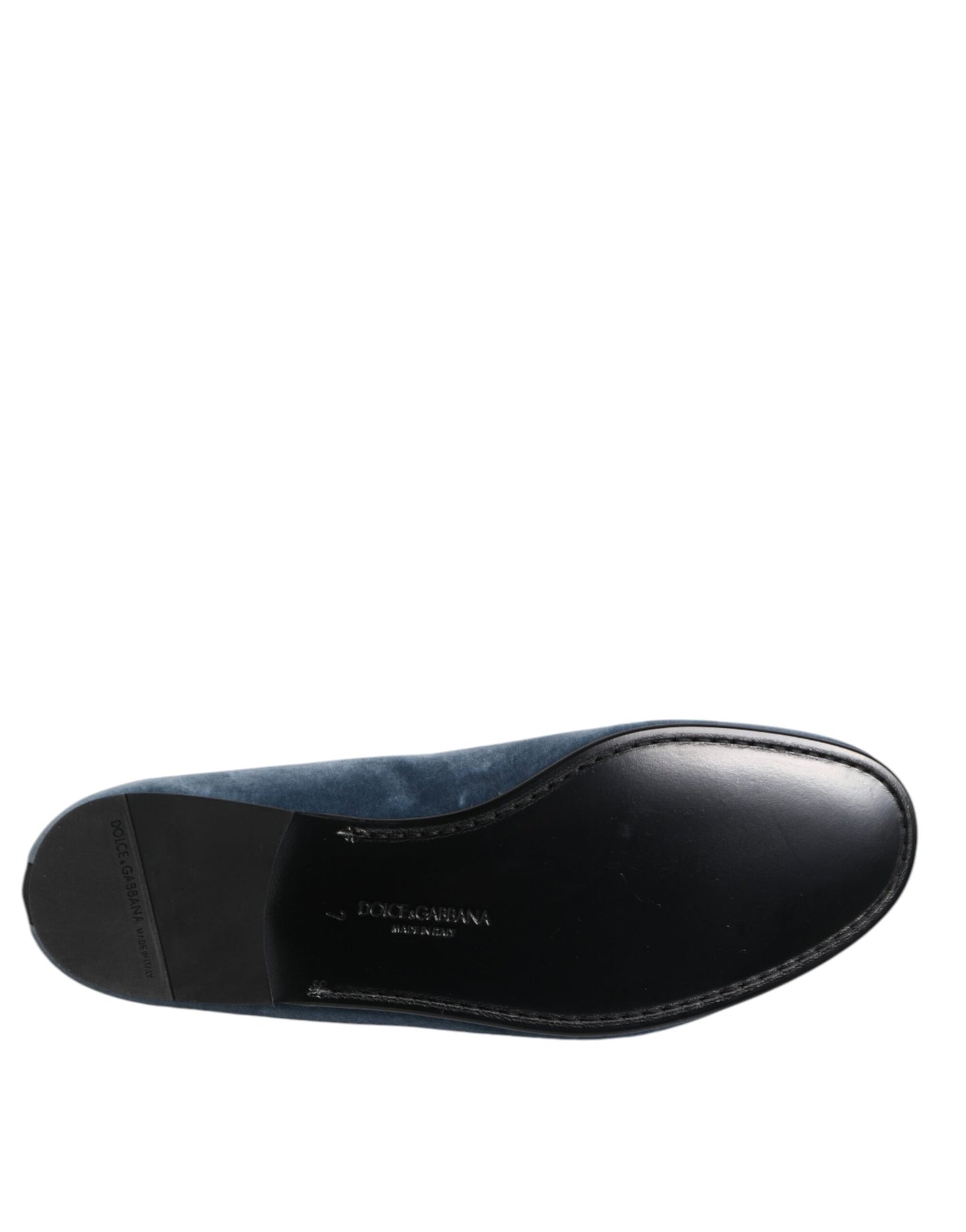 Dolce & Gabbana – Blaue Loafer aus Samt mit DG-Logo, formelle Schuhe
