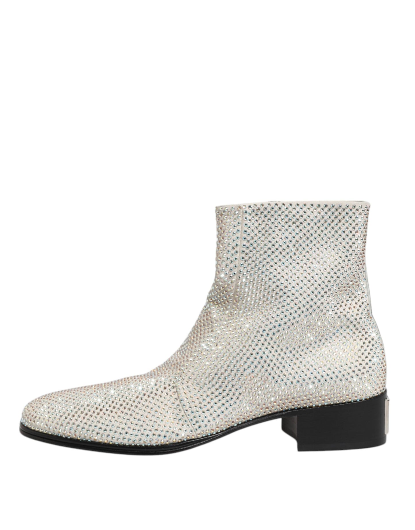 Dolce & Gabbana Weiß Strass DG Logo Heels Ankle Boots Schuhe