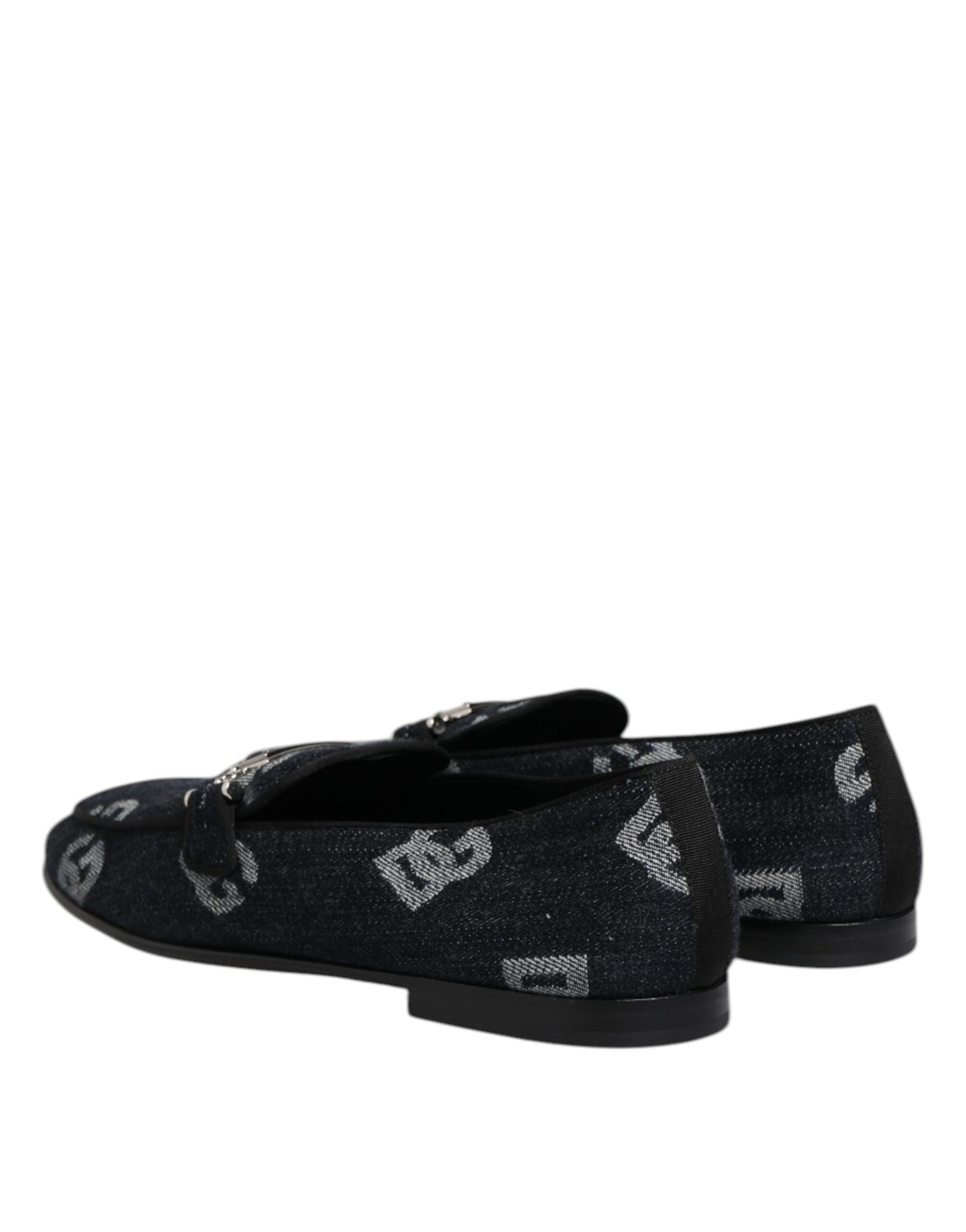 Dolce & Gabbana – Blaue Baumwoll-Loafer mit Logo, formelle Abendschuhe