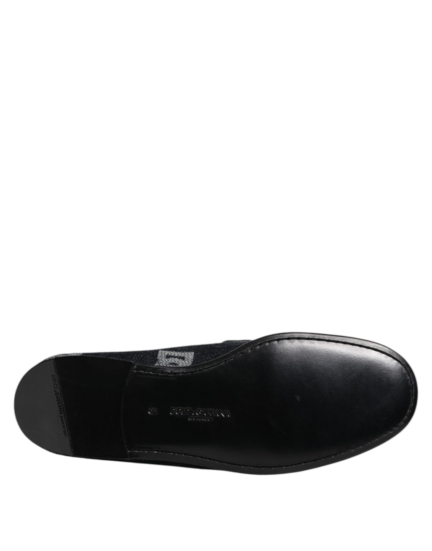 Dolce & Gabbana – Blaue Baumwoll-Loafer mit Logo, formelle Abendschuhe