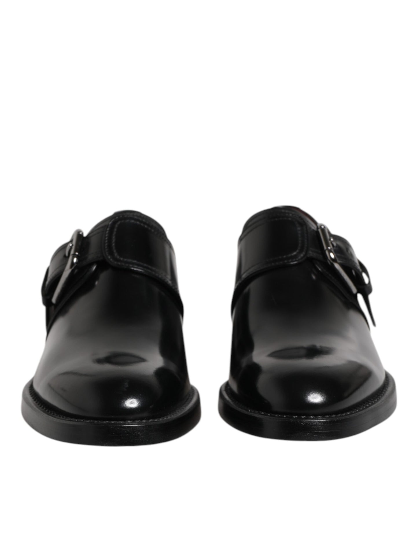 Dolce & Gabbana – Formelle Derby-Schuhe aus schwarzem Leder mit Monkstrap