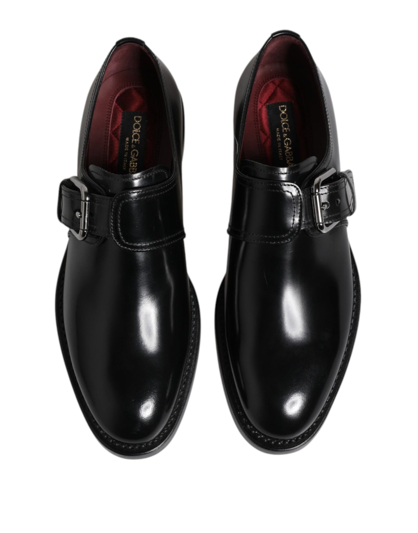 Dolce & Gabbana – Formelle Derby-Schuhe aus schwarzem Leder mit Monkstrap