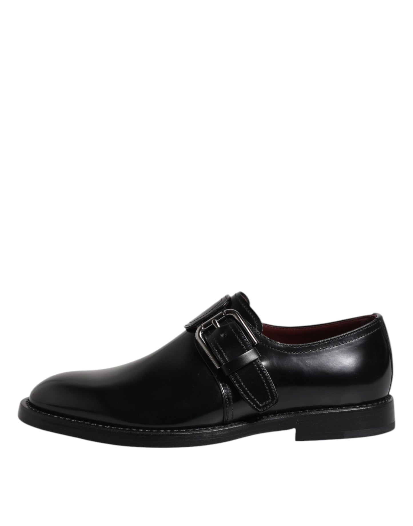 Dolce & Gabbana – Formelle Derby-Schuhe aus schwarzem Leder mit Monkstrap