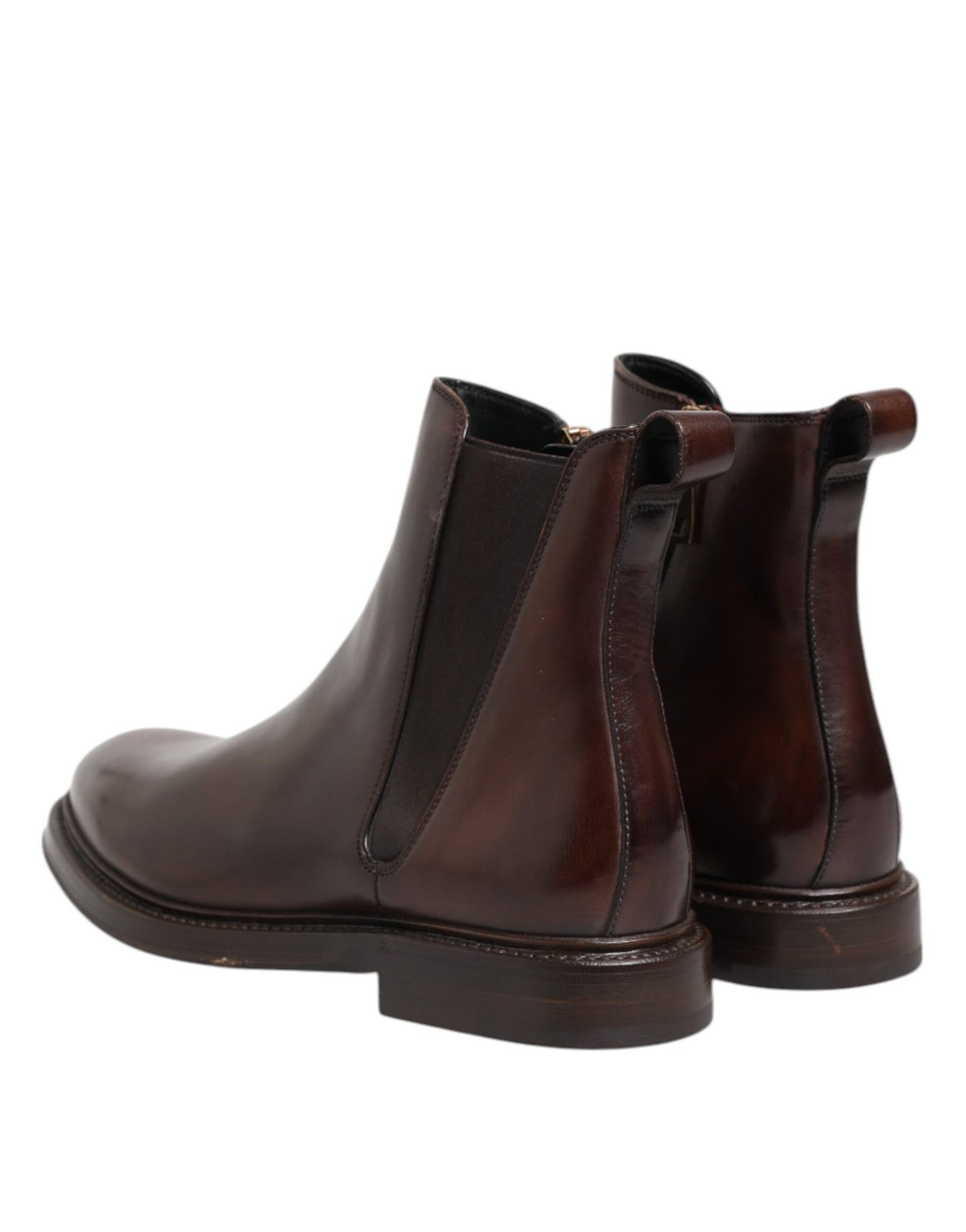Dolce & Gabbana – Chelsea-Stiefel aus Leder in Braun mit halbhohem Schaft