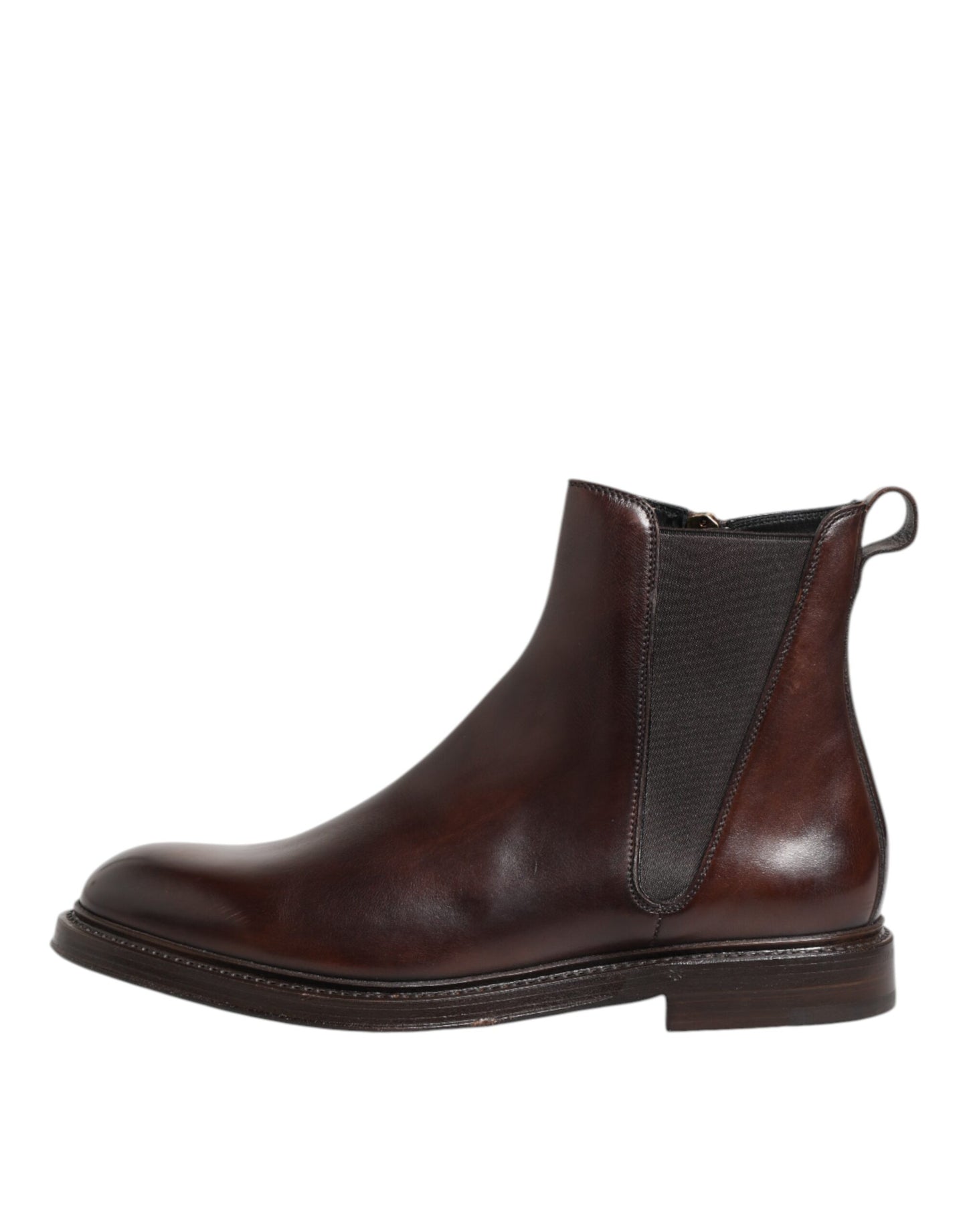 Dolce & Gabbana – Chelsea-Stiefel aus Leder in Braun mit halbhohem Schaft