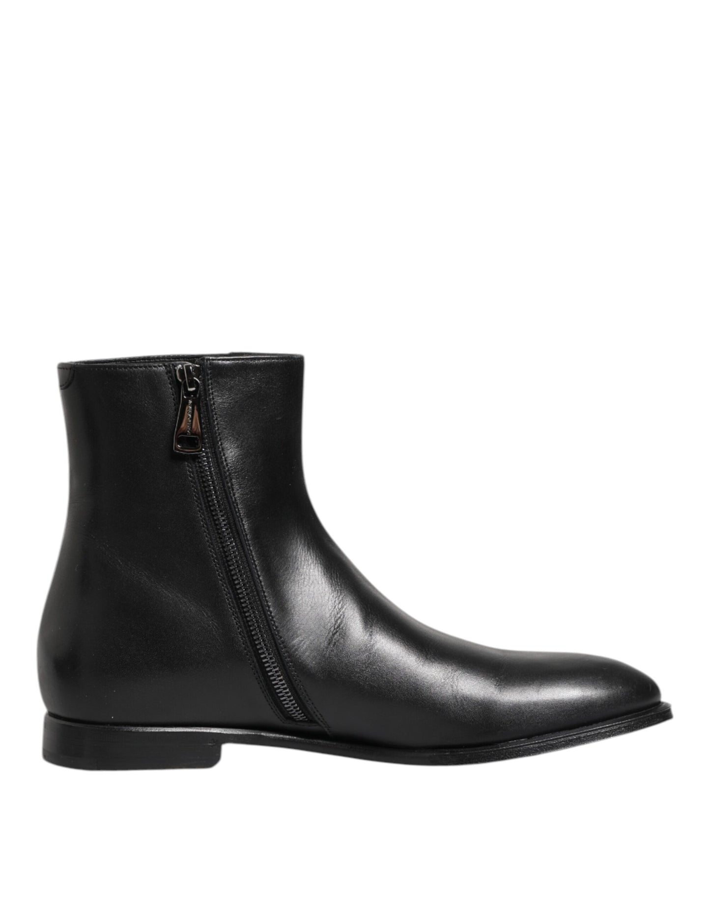 Dolce & Gabbana Herren Stiefeletten aus schwarzem Leder mit mittlerer Wade