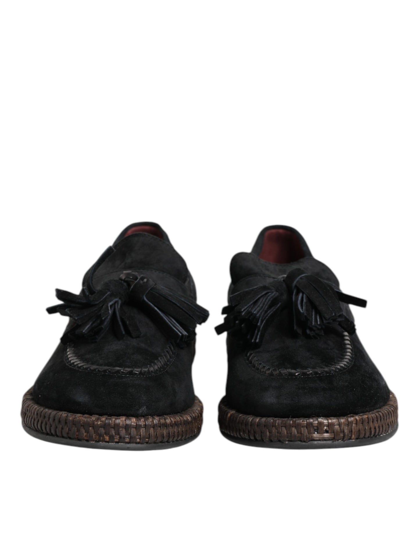 Dolce & Gabbana – Loafer aus schwarzem Wildleder mit Quastenverzierung