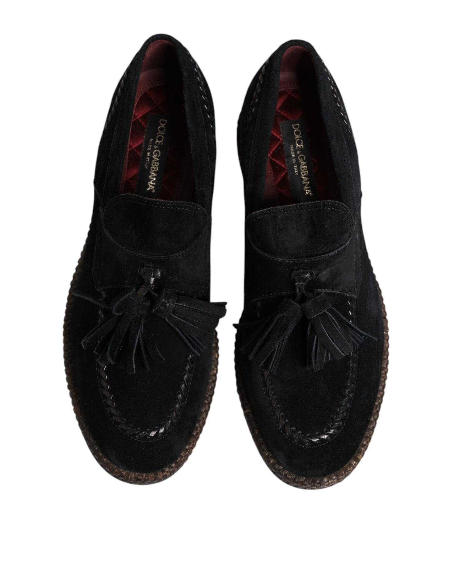Dolce & Gabbana – Loafer aus schwarzem Wildleder mit Quastenverzierung
