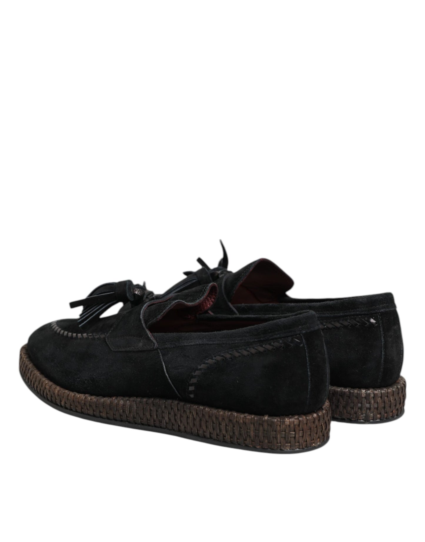 Dolce & Gabbana – Loafer aus schwarzem Wildleder mit Quastenverzierung