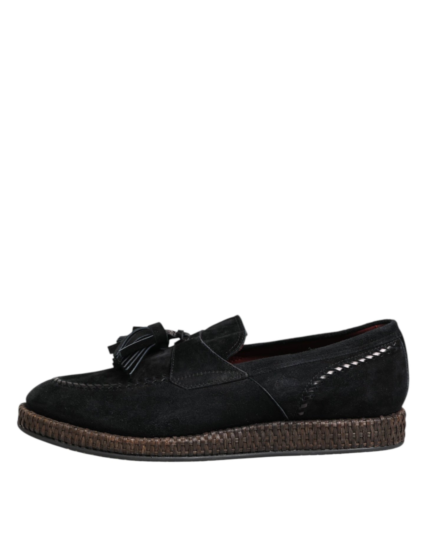Dolce & Gabbana – Loafer aus schwarzem Wildleder mit Quastenverzierung