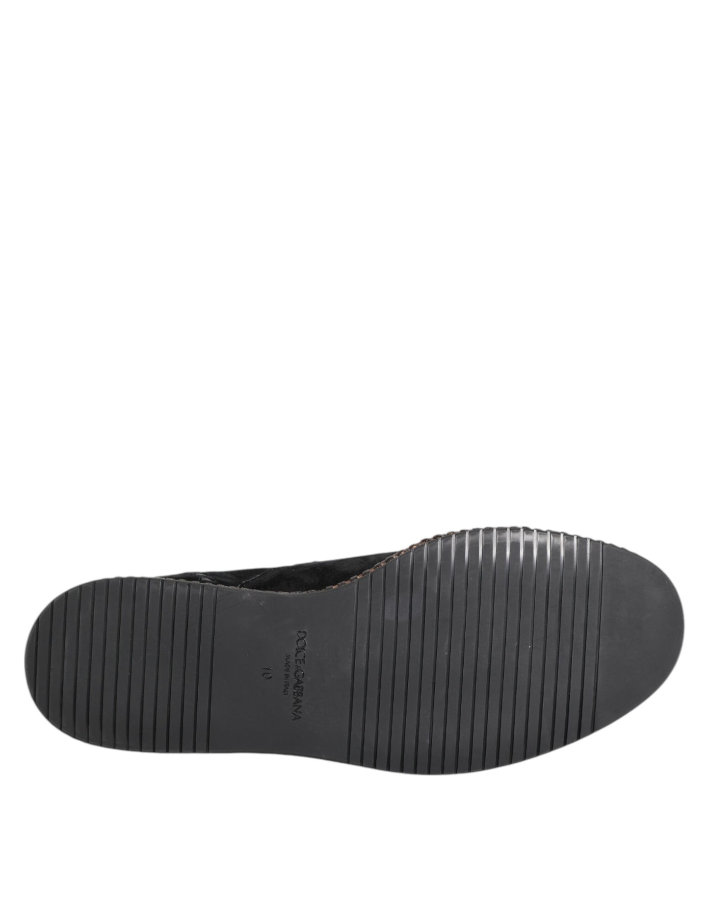Dolce & Gabbana – Loafer aus schwarzem Wildleder mit Quastenverzierung