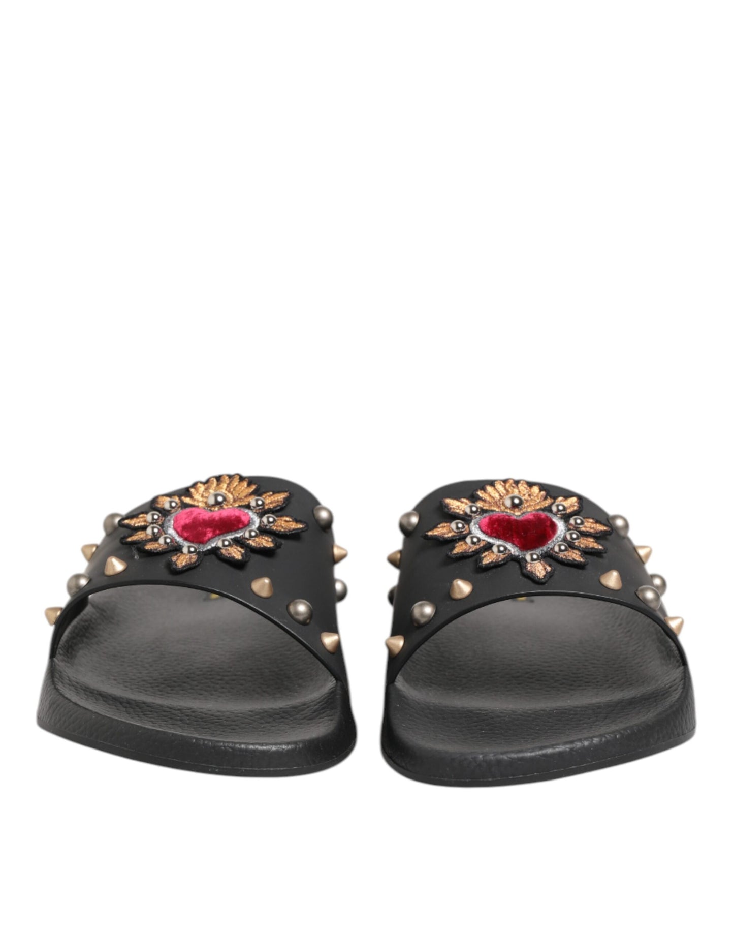 Dolce & Gabbana – Sacred Heart – Slides aus schwarzem Gummi Herren Strandschuhe