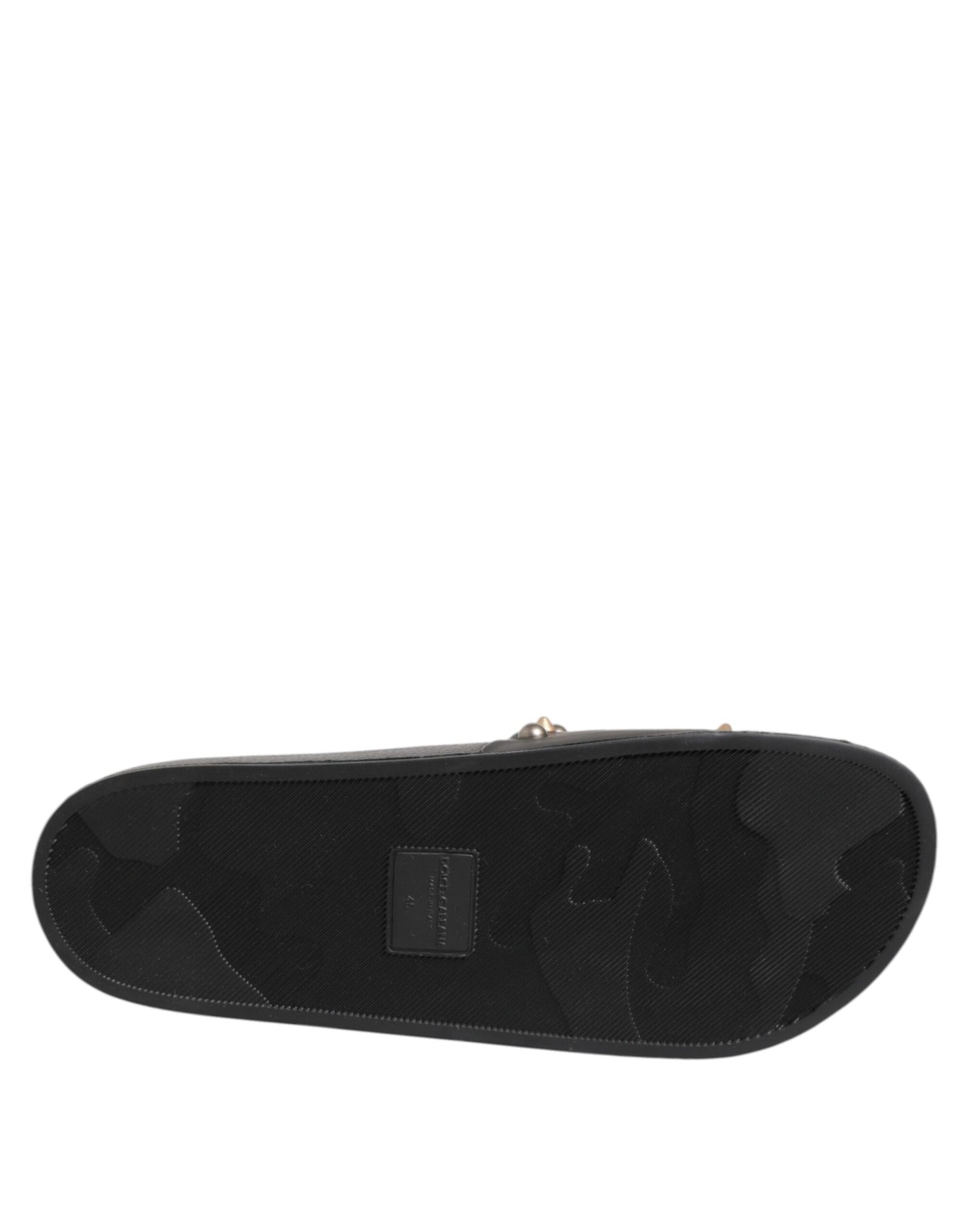 Dolce & Gabbana – Sacred Heart – Slides aus schwarzem Gummi Herren Strandschuhe