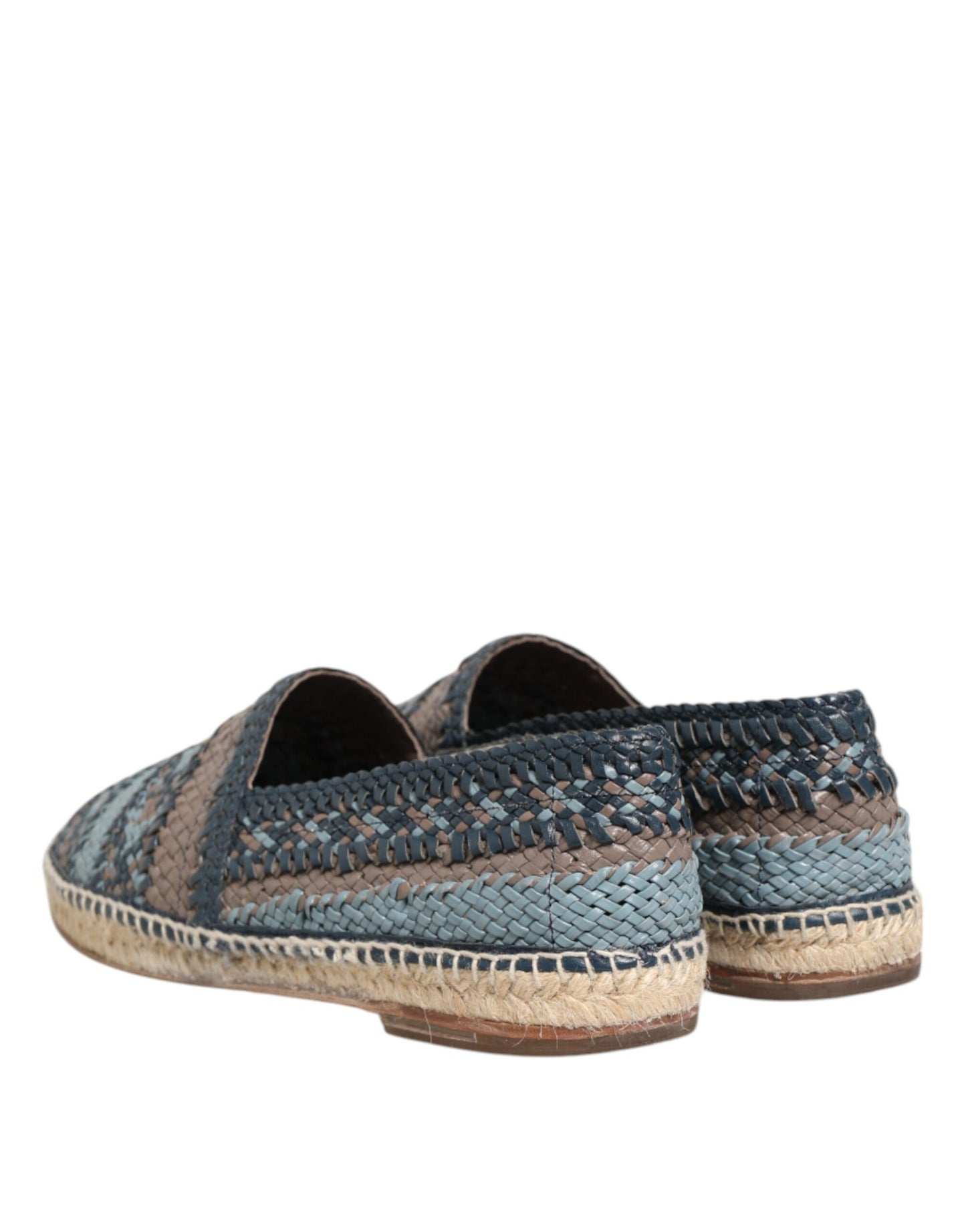 Dolce & Gabbana Blaugraue Espadrilles aus gewebtem Buffalo-Leder