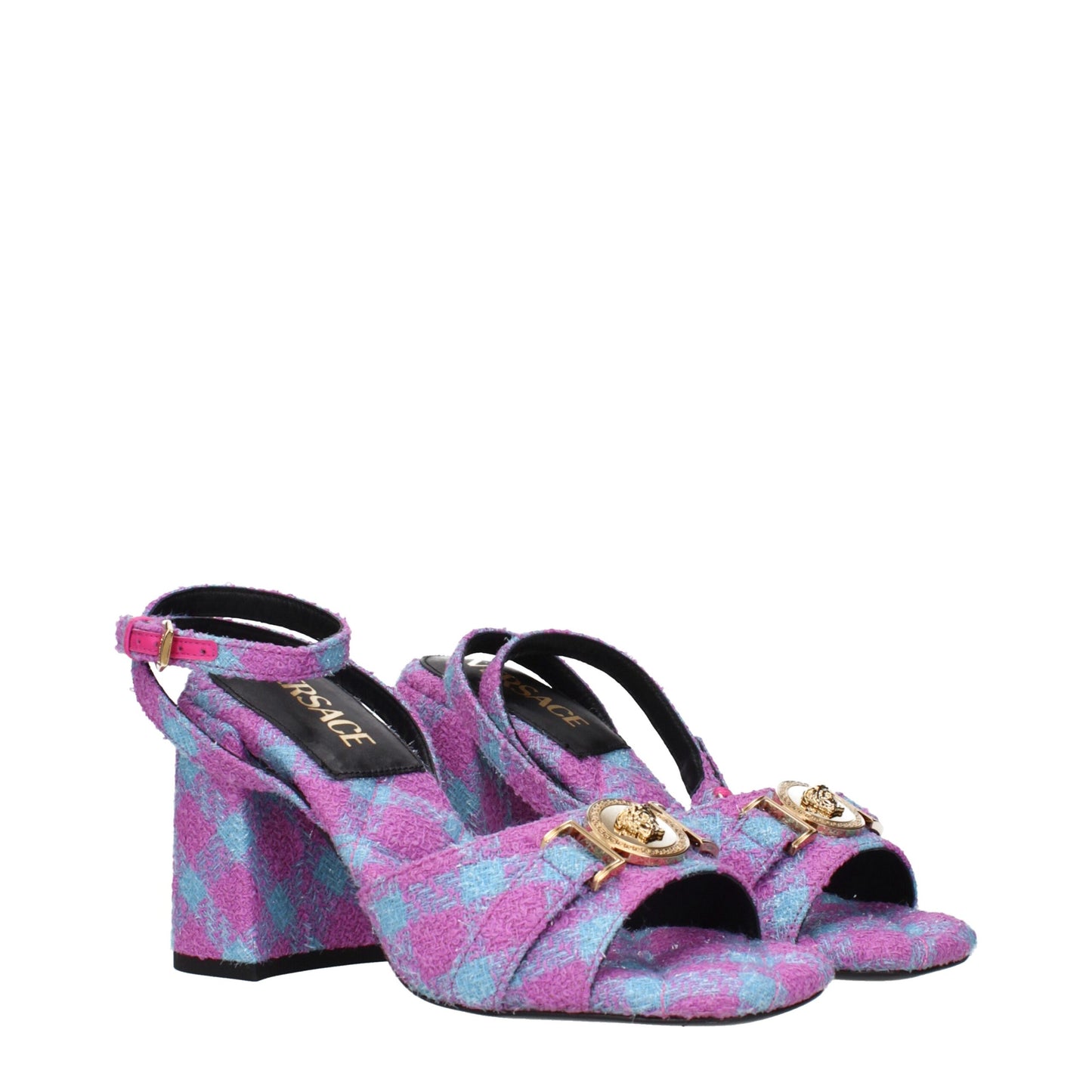 Versace Plateauschuhe aus rosa Stoff