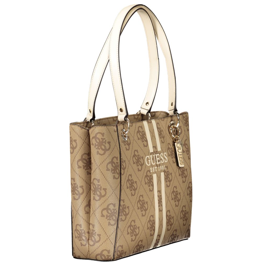 Guess Jeans Beige Polyethylen Damen Handtasche