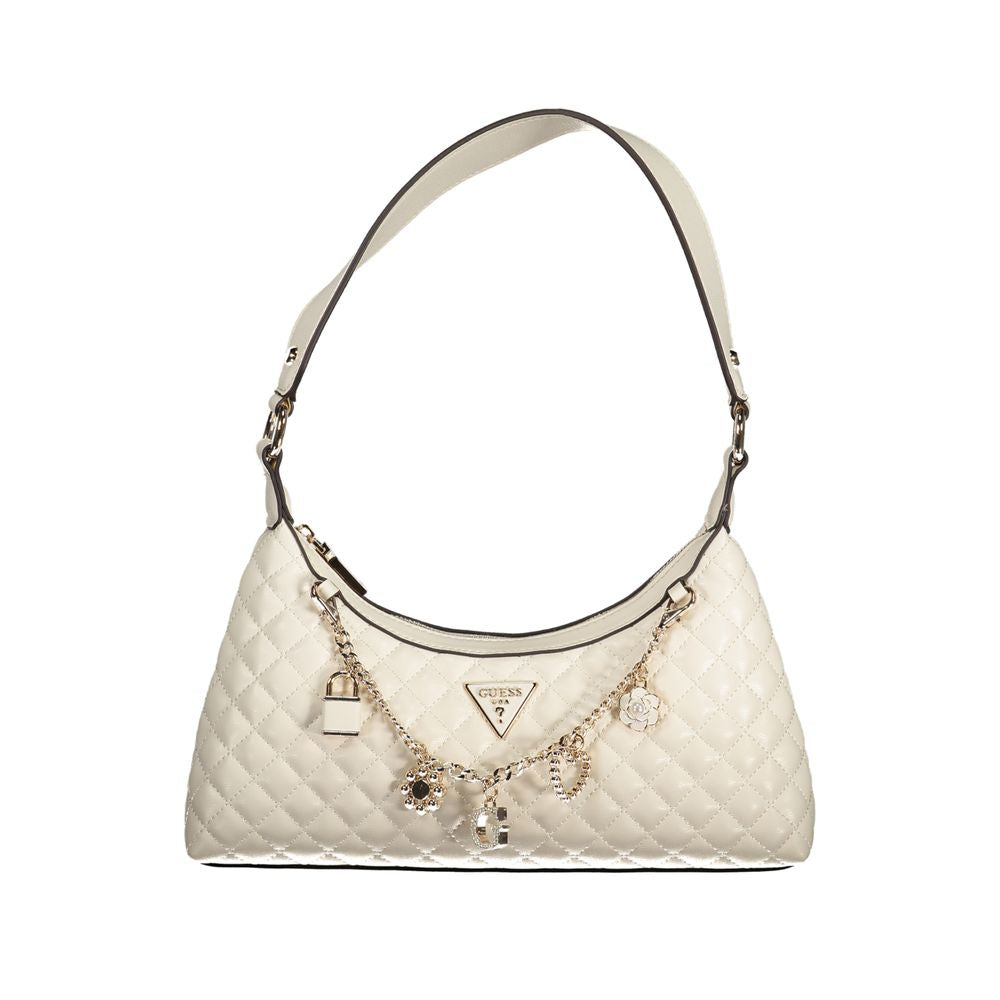Guess Jeans Damen Handtasche aus Polyethylen, Weiß