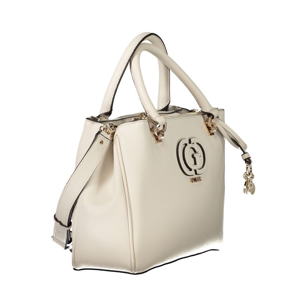 Guess Jeans Damen Handtasche aus Polyethylen, Weiß