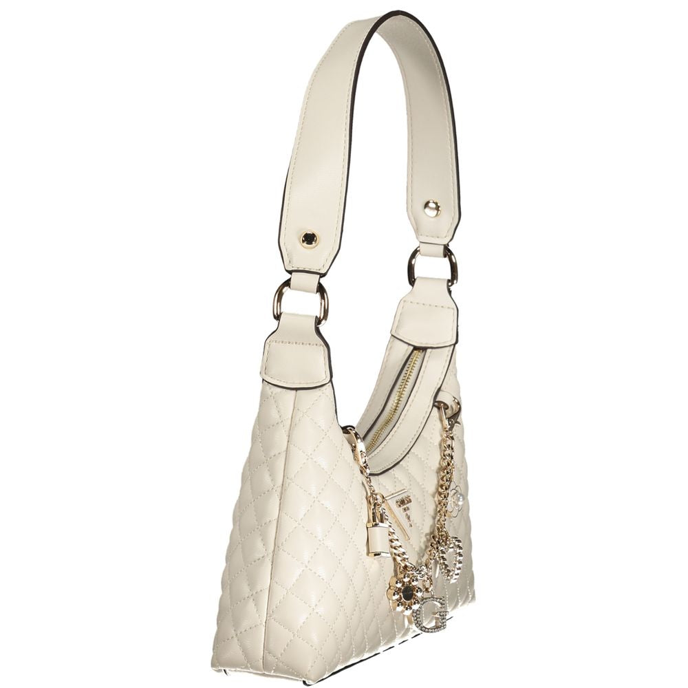 Guess Jeans Damen Handtasche aus Polyethylen, Weiß