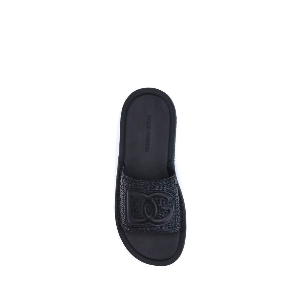 Dolce & Gabbana – Sandalen aus gehäkeltem Bast