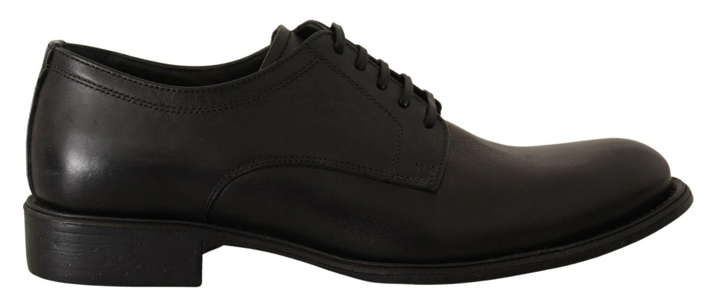 Dolce & Gabbana – Schwarze, formelle Derby-Schuhe aus Leder zum Schnüren für Herren