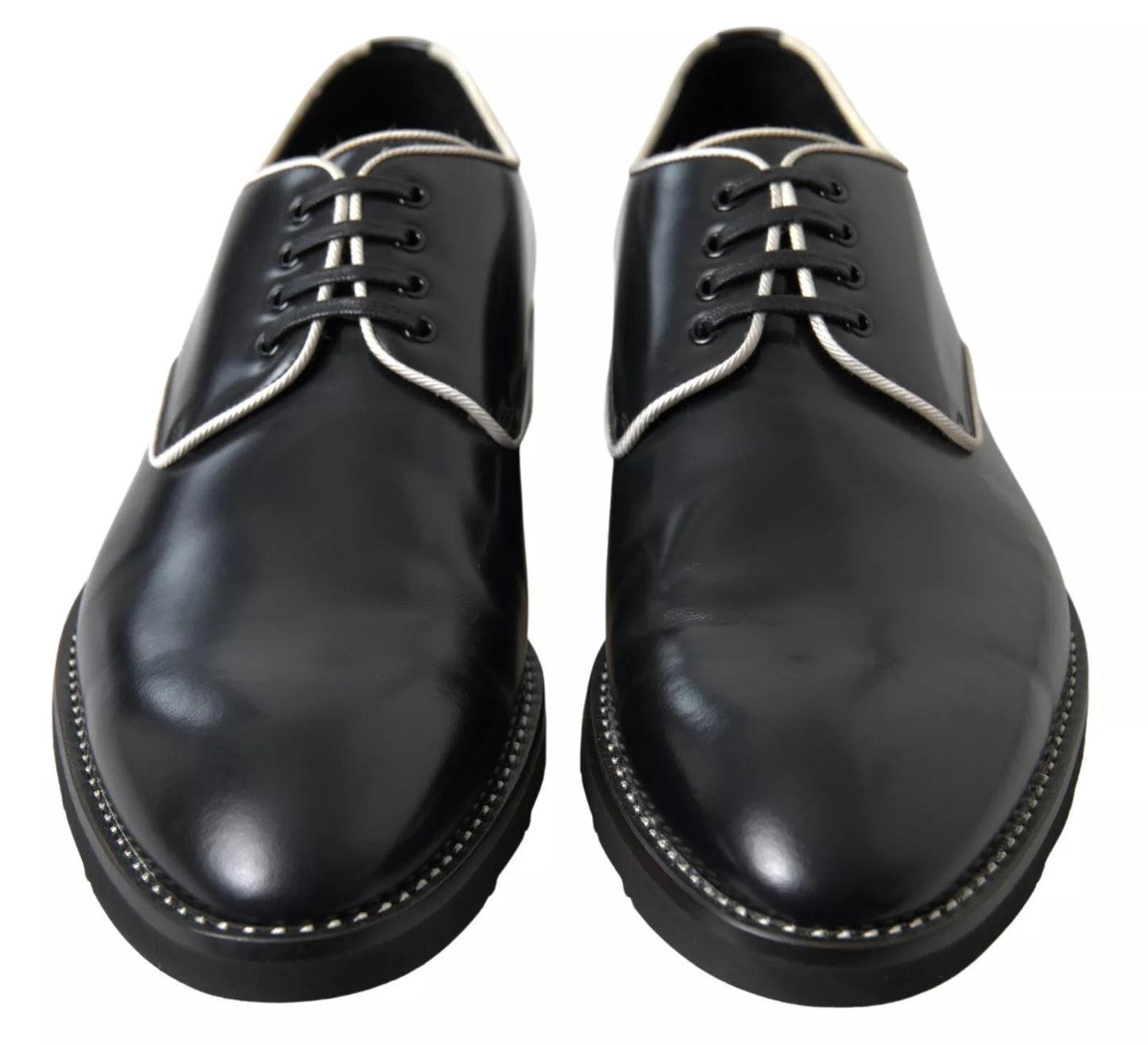 Dolce & Gabbana – Formelle Abendschuhe aus schwarzem und weißem Leder