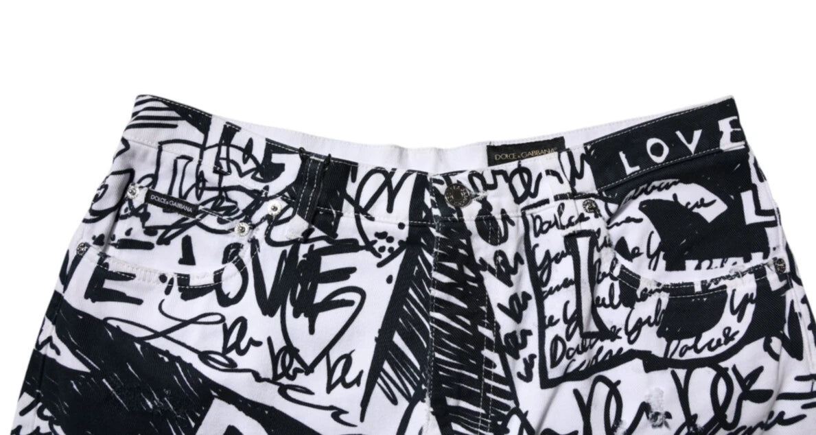 Dolce & Gabbana – Bermudashorts aus Baumwolle mit Graffiti-Print für Herren