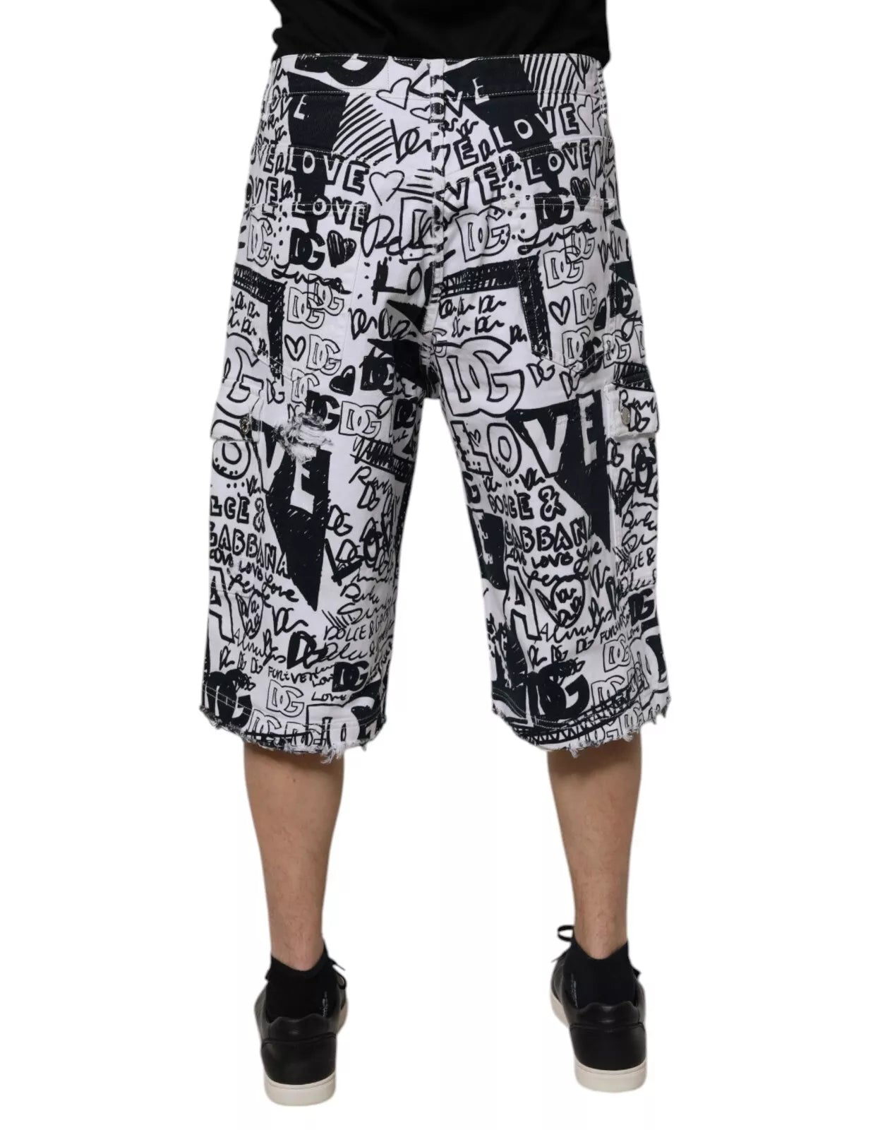 Dolce & Gabbana – Bermudashorts aus Baumwolle mit Graffiti-Print für Herren
