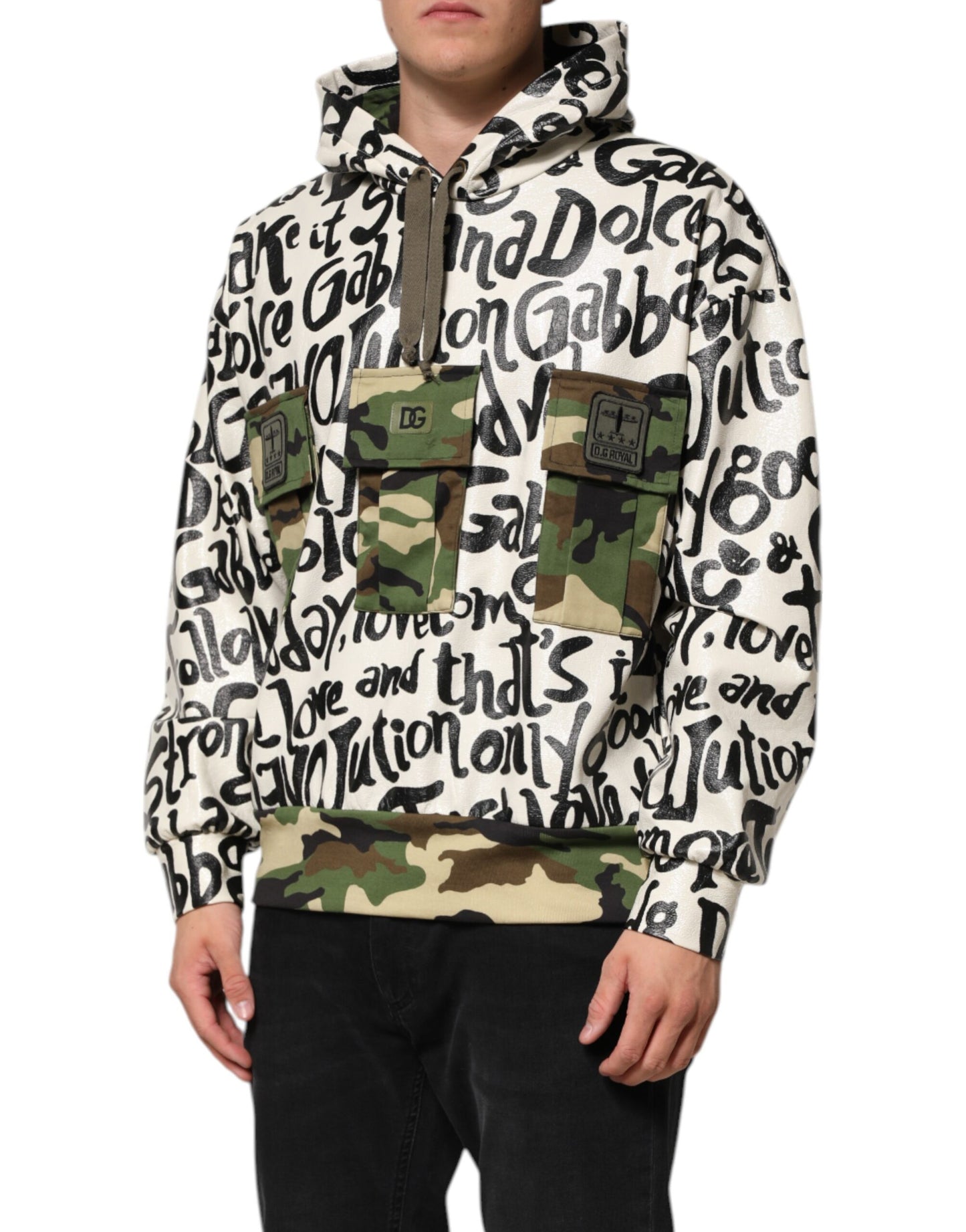 Dolce & Gabbana Mehrfarbiger DGMania-Sweatshirtpullover mit Kapuze