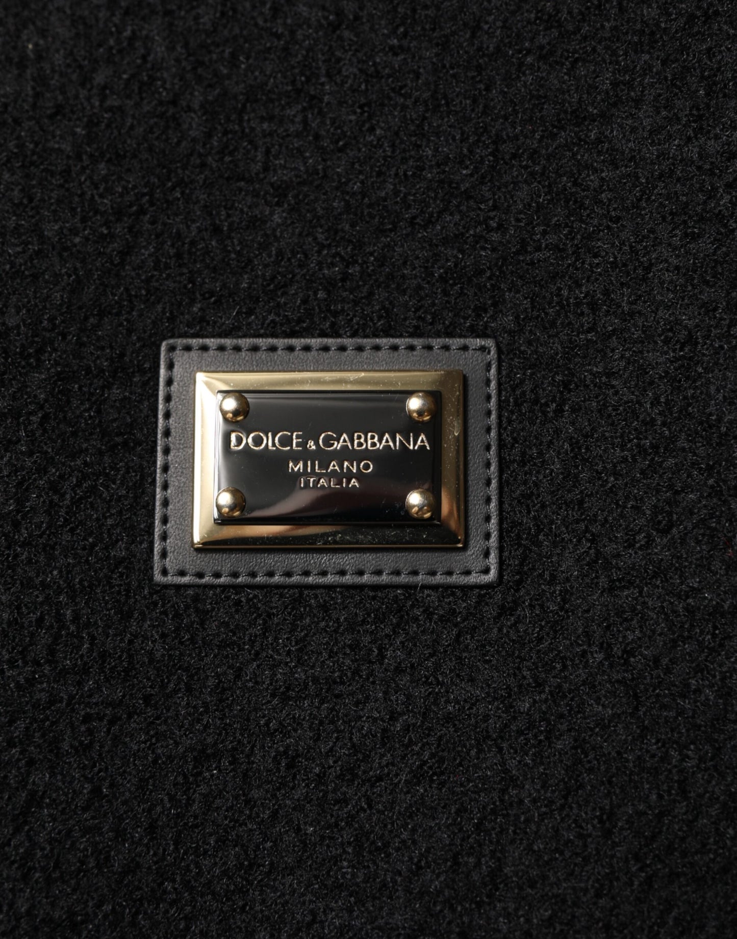 Dolce & Gabbana – Bomberjacke aus schwarzer Wolle mit Logo-Plakette