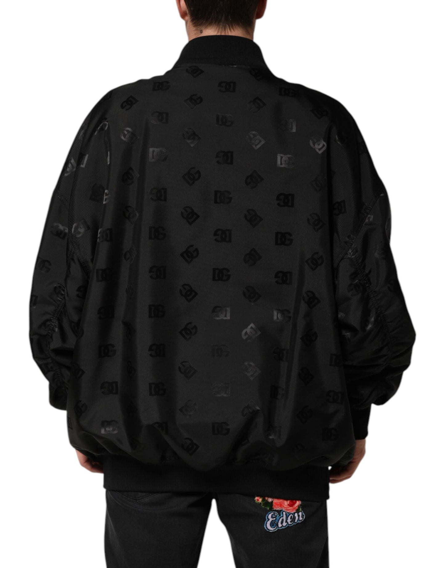Dolce & Gabbana – Schwarze Cargo-Windbreaker-Logo-Mania-Jacke