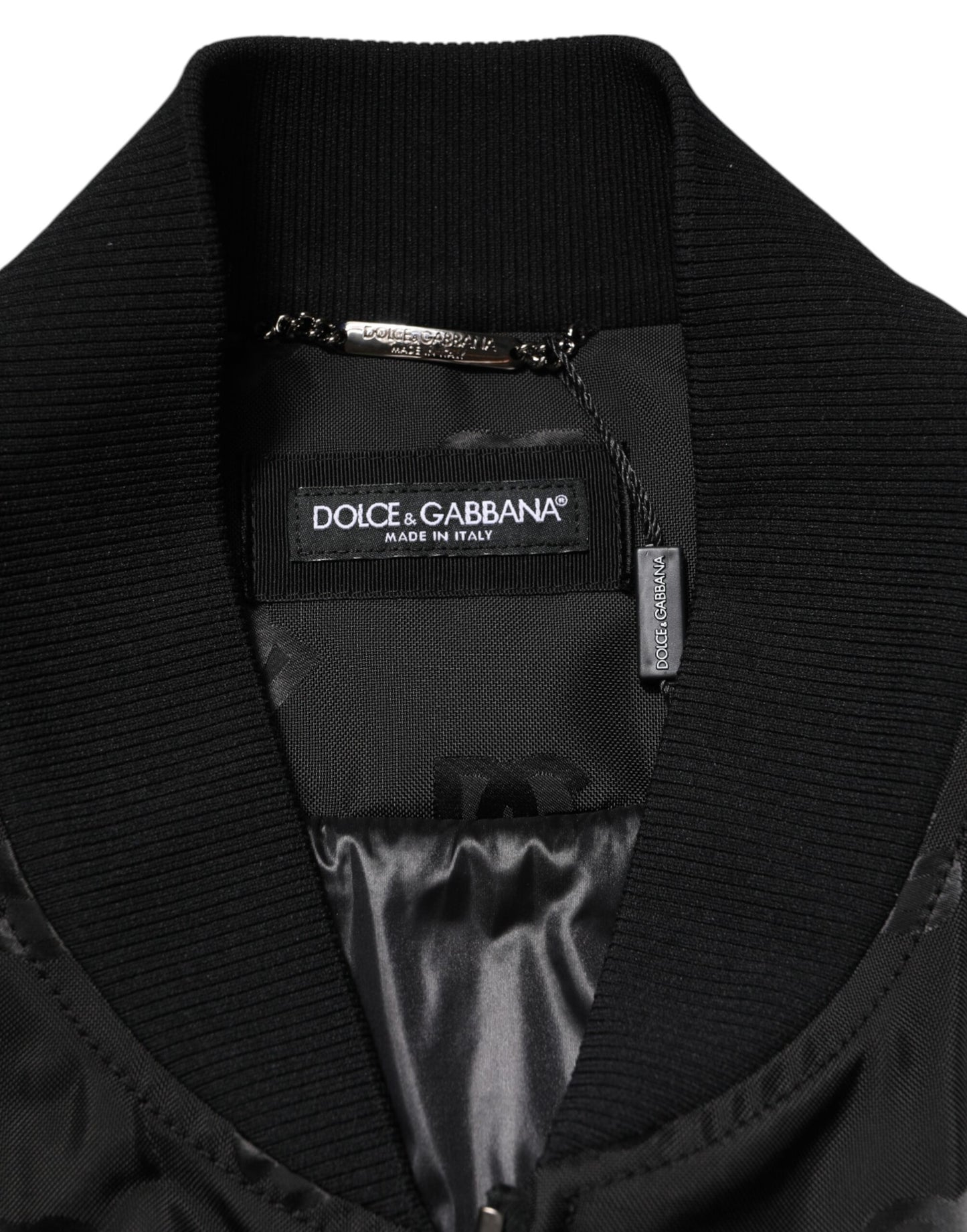 Dolce & Gabbana – Schwarze Cargo-Windbreaker-Logo-Mania-Jacke