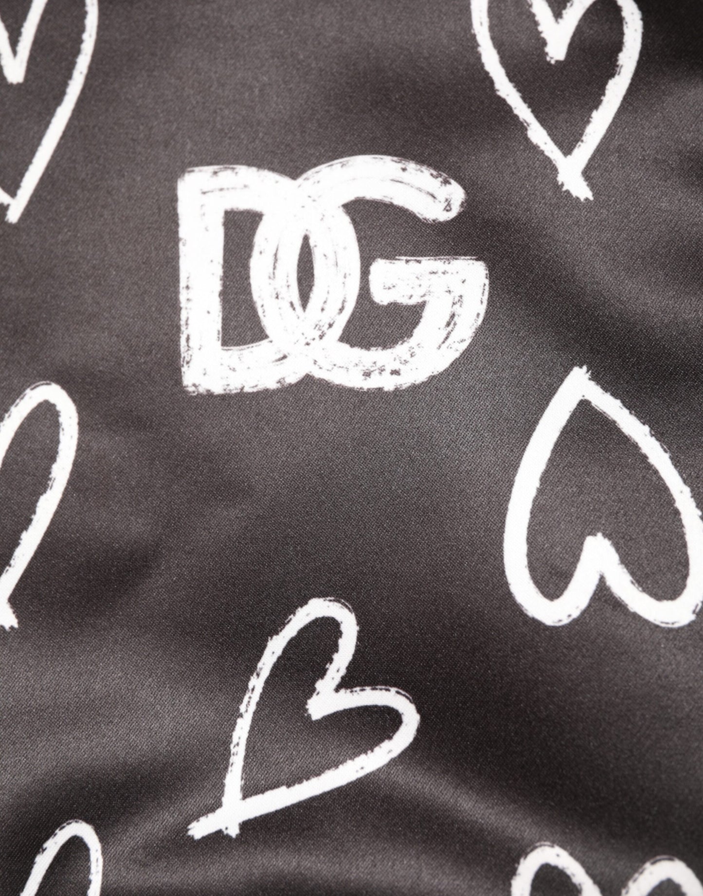 Dolce & Gabbana – Schwarze Bomberjacke aus Polyester mit Herz-Print
