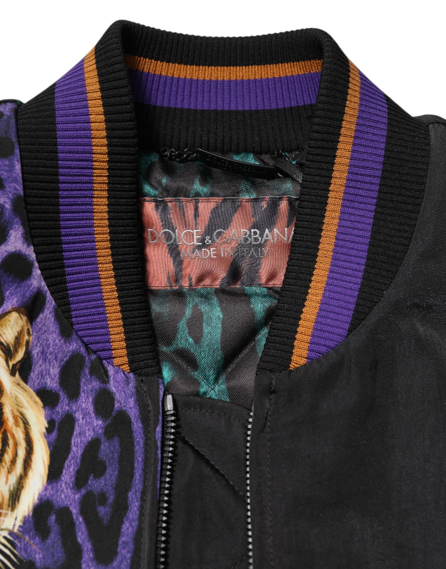 Dolce & Gabbana – Mehrfarbige Bomberjacke mit Tiger-Print für Herren