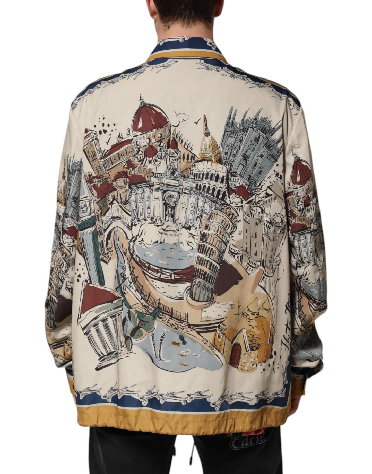 Dolce & Gabbana – Mehrfarbige Bomberjacke mit italienischem Motiv für Herren
